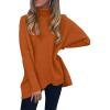 image:imageANRABESS Womens Oversized Turtleneck Batwing Long Sleeve Casual Cozy Baggy Knit Pullover Tunic Sweater 2025 Fall OutfitsOrange Rust