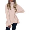 image:imageANRABESS Womens Oversized Turtleneck Batwing Long Sleeve Casual Cozy Baggy Knit Pullover Tunic Sweater 2025 Fall OutfitsPink