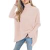 image:imageANRABESS Womens Oversized Turtleneck Batwing Long Sleeve Casual Cozy Baggy Knit Pullover Tunic Sweater 2025 Fall OutfitsPink