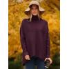 image:imageANRABESS Womens Oversized Turtleneck Batwing Long Sleeve Casual Cozy Baggy Knit Pullover Tunic Sweater 2025 Fall OutfitsPurple