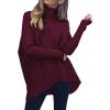 image:imageANRABESS Womens Oversized Turtleneck Batwing Long Sleeve Casual Cozy Baggy Knit Pullover Tunic Sweater 2025 Fall OutfitsWine Red