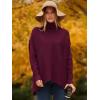 image:imageANRABESS Womens Oversized Turtleneck Batwing Long Sleeve Casual Cozy Baggy Knit Pullover Tunic Sweater 2025 Fall OutfitsWine Red