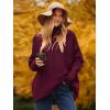 image:imageANRABESS Womens Oversized Turtleneck Batwing Long Sleeve Casual Cozy Baggy Knit Pullover Tunic Sweater 2025 Fall OutfitsWine Red