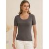 image:imageANRABESS Womens Short Sleeve Sweaters Summer Scoop Neck Casual Basic Shirts Knit Pullover Work Tops 2026 Spring OutfitsDrak Taupe