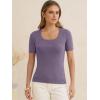 image:imageANRABESS Womens Short Sleeve Sweaters Summer Scoop Neck Casual Basic Shirts Knit Pullover Work Tops 2026 Spring OutfitsGrey Purple
