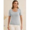 image:imageANRABESS Womens Short Sleeve Sweaters Summer Scoop Neck Casual Basic Shirts Knit Pullover Work Tops 2026 Spring OutfitsLight Grey