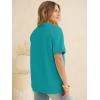image:imageANRABESS Womens Short Sleeve Tops Oversized Lightweight Sweatshirt Polo Shirts 2026 Summer Casual Button Pullover Top OutfitsAqua