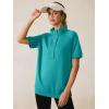 image:imageANRABESS Womens Short Sleeve Tops Oversized Lightweight Sweatshirt Polo Shirts 2026 Summer Casual Button Pullover Top OutfitsAqua