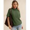 image:imageANRABESS Womens Short Sleeve Tops Oversized Lightweight Sweatshirt Polo Shirts 2026 Summer Casual Button Pullover Top OutfitsArmy Green