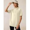 image:imageANRABESS Womens Short Sleeve Tops Oversized Lightweight Sweatshirt Polo Shirts 2026 Summer Casual Button Pullover Top OutfitsBeige