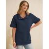 image:imageANRABESS Womens Short Sleeve Tops Oversized Lightweight Sweatshirt Polo Shirts 2026 Summer Casual Button Pullover Top OutfitsBlue