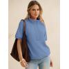 image:imageANRABESS Womens Short Sleeve Tops Oversized Lightweight Sweatshirt Polo Shirts 2026 Summer Casual Button Pullover Top OutfitsLight Blue