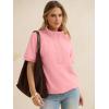 image:imageANRABESS Womens Short Sleeve Tops Oversized Lightweight Sweatshirt Polo Shirts 2026 Summer Casual Button Pullover Top OutfitsPink