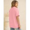 image:imageANRABESS Womens Short Sleeve Tops Oversized Lightweight Sweatshirt Polo Shirts 2026 Summer Casual Button Pullover Top OutfitsPink