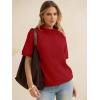 image:imageANRABESS Womens Short Sleeve Tops Oversized Lightweight Sweatshirt Polo Shirts 2026 Summer Casual Button Pullover Top OutfitsRed