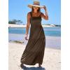image:imageANRABESS Womens Summer Casual Long Maxi Beach Vacation Dresses Sleeveless Square Neck Flowy Tiered Sun Dress with PocketsCoffee