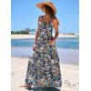 image:imageANRABESS Womens Summer Casual Long Maxi Beach Vacation Dresses Sleeveless Square Neck Flowy Tiered Sun Dress with PocketsNavy Blue Orange Floral