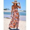 image:imageANRABESS Womens Summer Casual Long Maxi Beach Vacation Dresses Sleeveless Square Neck Flowy Tiered Sun Dress with PocketsNavy Blue Pink Floral