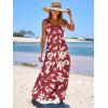 image:imageANRABESS Womens Summer Casual Long Maxi Beach Vacation Dresses Sleeveless Square Neck Flowy Tiered Sun Dress with PocketsRed Yellow Floral