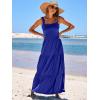 image:imageANRABESS Womens Summer Casual Long Maxi Beach Vacation Dresses Sleeveless Square Neck Flowy Tiered Sun Dress with PocketsRoyal Blue