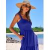 image:imageANRABESS Womens Summer Casual Long Maxi Beach Vacation Dresses Sleeveless Square Neck Flowy Tiered Sun Dress with PocketsRoyal Blue