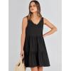 image:imageANRABESS Womens Summer Casual Tank Dress Sleeveless V Neck T Shirt Sundress Flowy Tiered Swing Mini Beach Vacation DressesBlack
