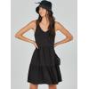 image:imageANRABESS Womens Summer Casual Tank Dress Sleeveless V Neck T Shirt Sundress Flowy Tiered Swing Mini Beach Vacation DressesBlack