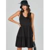 image:imageANRABESS Womens Summer Casual Tank Dress Sleeveless V Neck T Shirt Sundress Flowy Tiered Swing Mini Beach Vacation DressesBlack