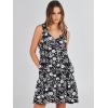 image:imageANRABESS Womens Summer Casual Tank Dress Sleeveless V Neck T Shirt Sundress Flowy Tiered Swing Mini Beach Vacation DressesBlack White Floral