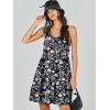 image:imageANRABESS Womens Summer Casual Tank Dress Sleeveless V Neck T Shirt Sundress Flowy Tiered Swing Mini Beach Vacation DressesBlack White Floral