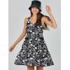 image:imageANRABESS Womens Summer Casual Tank Dress Sleeveless V Neck T Shirt Sundress Flowy Tiered Swing Mini Beach Vacation DressesBlack White Floral