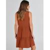 image:imageANRABESS Womens Summer Casual Tank Dress Sleeveless V Neck T Shirt Sundress Flowy Tiered Swing Mini Beach Vacation DressesBrick Red