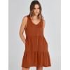 image:imageANRABESS Womens Summer Casual Tank Dress Sleeveless V Neck T Shirt Sundress Flowy Tiered Swing Mini Beach Vacation DressesBrick Red