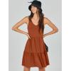 image:imageANRABESS Womens Summer Casual Tank Dress Sleeveless V Neck T Shirt Sundress Flowy Tiered Swing Mini Beach Vacation DressesBrick Red