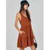 image:imageANRABESS Womens Summer Casual Tank Dress Sleeveless V Neck T Shirt Sundress Flowy Tiered Swing Mini Beach Vacation DressesBrick Red