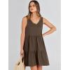 image:imageANRABESS Womens Summer Casual Tank Dress Sleeveless V Neck T Shirt Sundress Flowy Tiered Swing Mini Beach Vacation DressesCoffee
