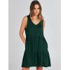 image:imageANRABESS Womens Summer Casual Tank Dress Sleeveless V Neck T Shirt Sundress Flowy Tiered Swing Mini Beach Vacation DressesDeep Green