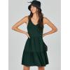 image:imageANRABESS Womens Summer Casual Tank Dress Sleeveless V Neck T Shirt Sundress Flowy Tiered Swing Mini Beach Vacation DressesDeep Green