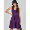 image:imageANRABESS Womens Summer Casual Tank Dress Sleeveless V Neck T Shirt Sundress Flowy Tiered Swing Mini Beach Vacation DressesDeep Purple