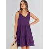 image:imageANRABESS Womens Summer Casual Tank Dress Sleeveless V Neck T Shirt Sundress Flowy Tiered Swing Mini Beach Vacation DressesDeep Purple