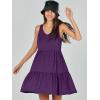 image:imageANRABESS Womens Summer Casual Tank Dress Sleeveless V Neck T Shirt Sundress Flowy Tiered Swing Mini Beach Vacation DressesDeep Purple