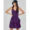 image:imageANRABESS Womens Summer Casual Tank Dress Sleeveless V Neck T Shirt Sundress Flowy Tiered Swing Mini Beach Vacation DressesDeep Purple