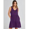 image:imageANRABESS Womens Summer Casual Tank Dress Sleeveless V Neck T Shirt Sundress Flowy Tiered Swing Mini Beach Vacation DressesDeep Purple