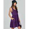 image:imageANRABESS Womens Summer Casual Tank Dress Sleeveless V Neck T Shirt Sundress Flowy Tiered Swing Mini Beach Vacation DressesDeep Purple