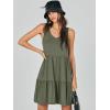 image:imageANRABESS Womens Summer Casual Tank Dress Sleeveless V Neck T Shirt Sundress Flowy Tiered Swing Mini Beach Vacation DressesOlive
