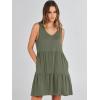 image:imageANRABESS Womens Summer Casual Tank Dress Sleeveless V Neck T Shirt Sundress Flowy Tiered Swing Mini Beach Vacation DressesOlive