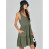 image:imageANRABESS Womens Summer Casual Tank Dress Sleeveless V Neck T Shirt Sundress Flowy Tiered Swing Mini Beach Vacation DressesOlive