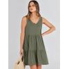 image:imageANRABESS Womens Summer Casual Tank Dress Sleeveless V Neck T Shirt Sundress Flowy Tiered Swing Mini Beach Vacation DressesOlive