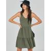 image:imageANRABESS Womens Summer Casual Tank Dress Sleeveless V Neck T Shirt Sundress Flowy Tiered Swing Mini Beach Vacation DressesOlive