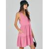 image:imageANRABESS Womens Summer Casual Tank Dress Sleeveless V Neck T Shirt Sundress Flowy Tiered Swing Mini Beach Vacation DressesPink